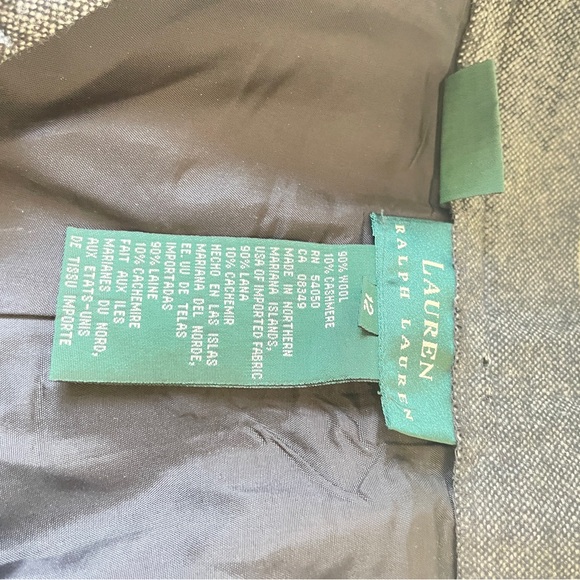 Lauren Ralph Lauren Wool Plaid Pleated Trouser Pant Gray SZ 12 - Picture 2 of 11